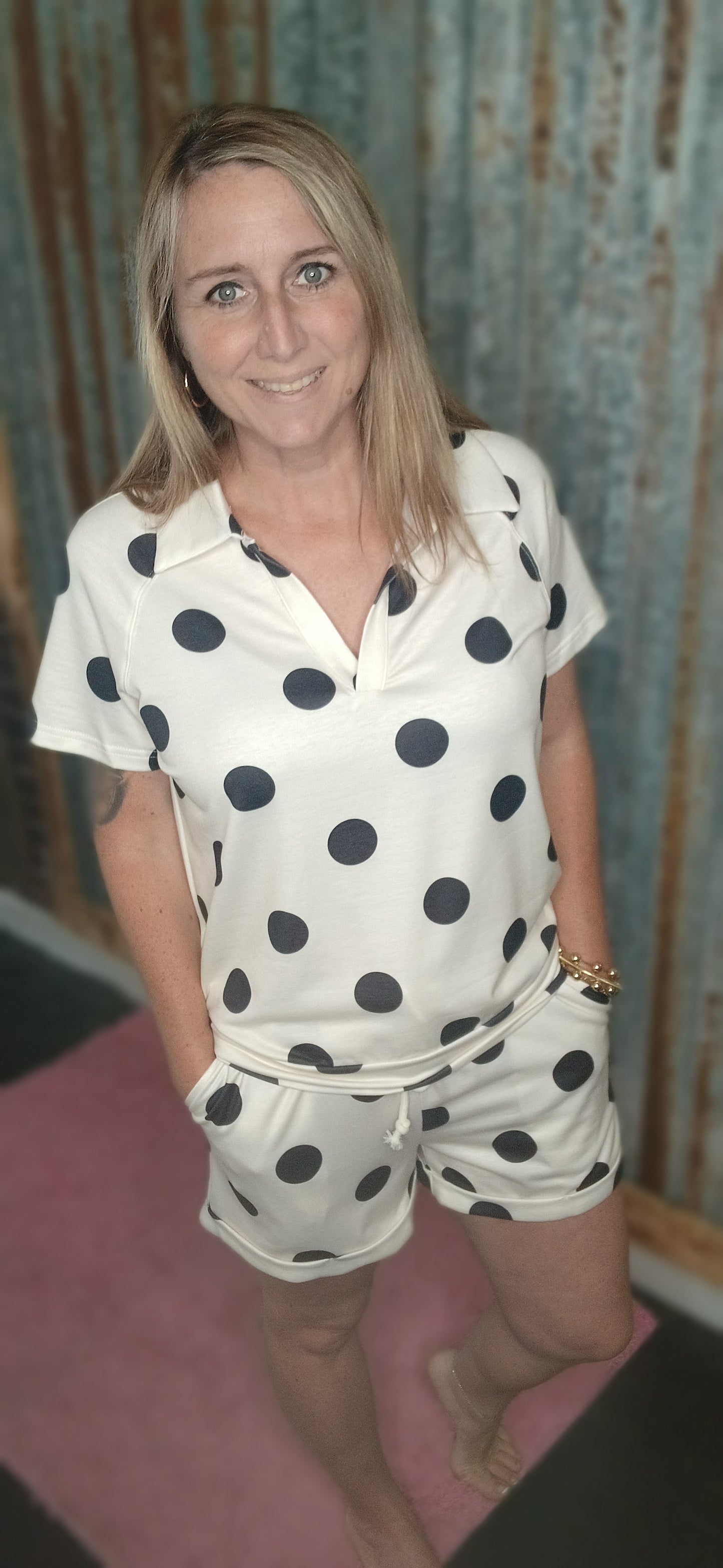 Black Polka Dot Set