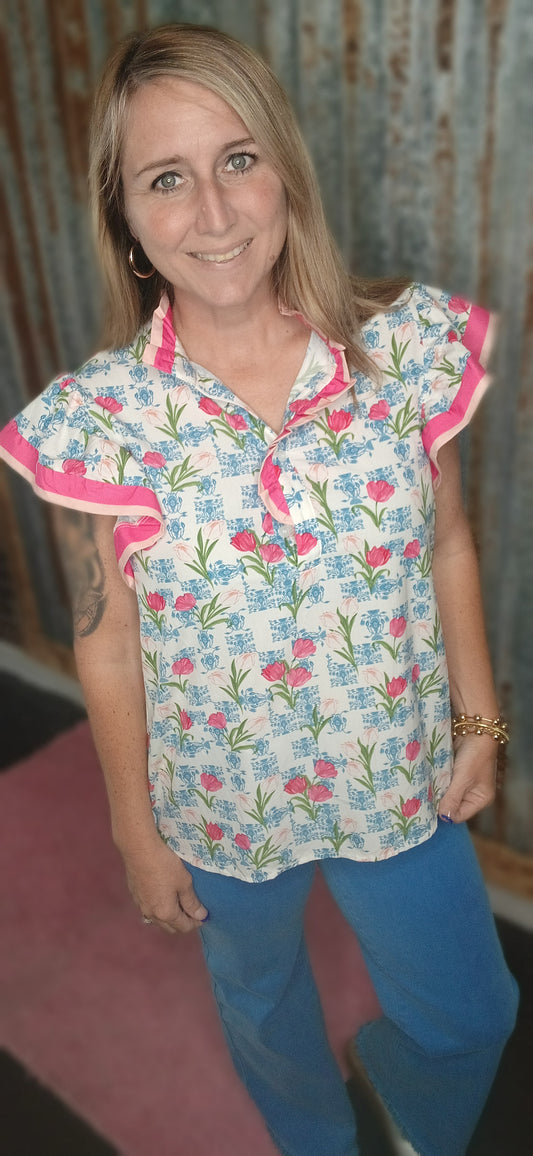Rose Floral Top