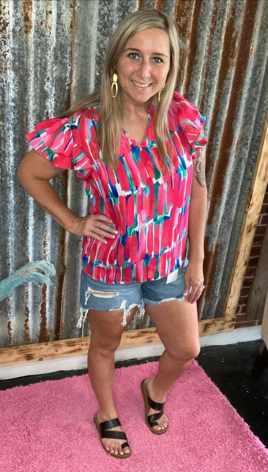 Rose Avstract Top